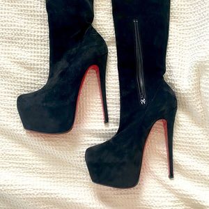 Christian Louboutin Monique 140 Suede thigh high boots